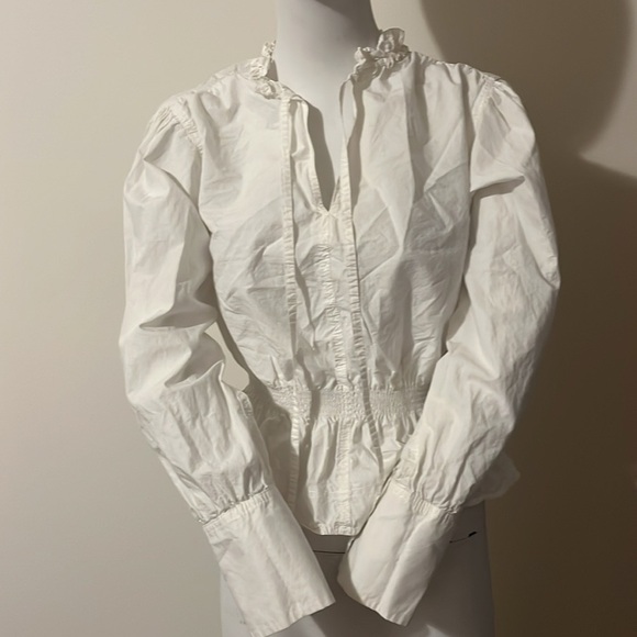 Rebecca Taylor Women's White Peplum Top - Picture 4 of 14